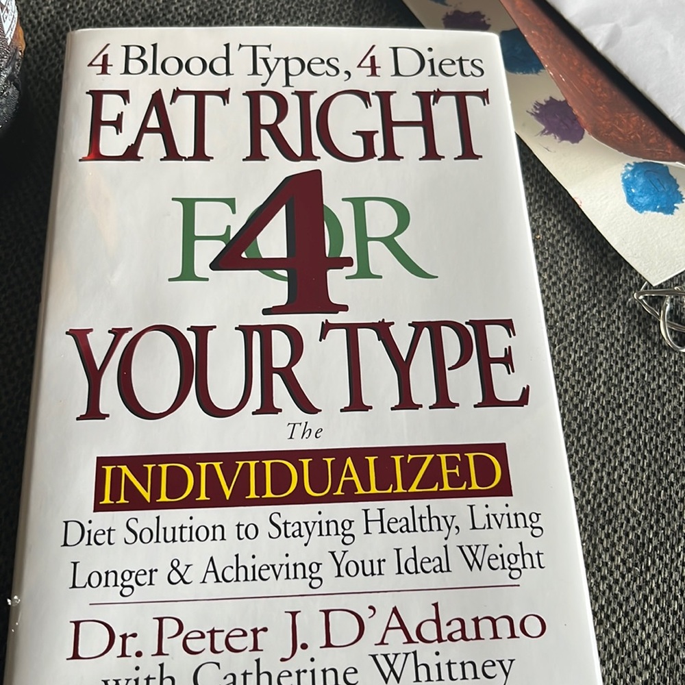Eat Right For Your Body Type Hardcover book.  Never read